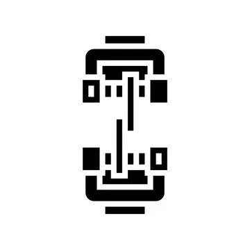 Shear testing materials engineering glyph icon vector illustration Illustrazione stock