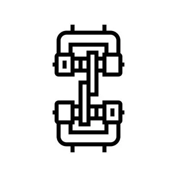 Shear testing materials engineering line icon vector illustration イラスト素材