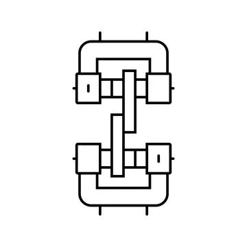 Shear testing materials engineering line icon vector illustration イラスト素材