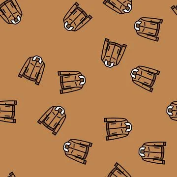 Shearling outerwear male vector seamless pattern Illustrazione stock