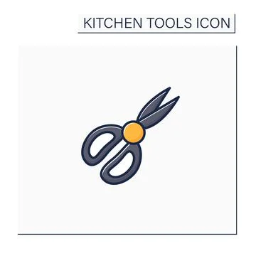 Shears color icon Stock Illustration