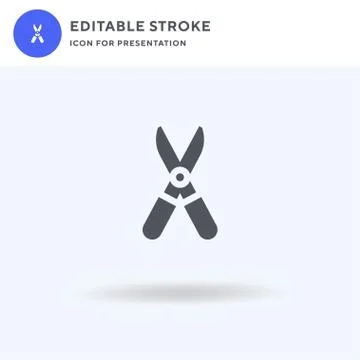 Shears icon vector, filled flat sign, solid pictogram isolated on white, logo Illustrazione stock