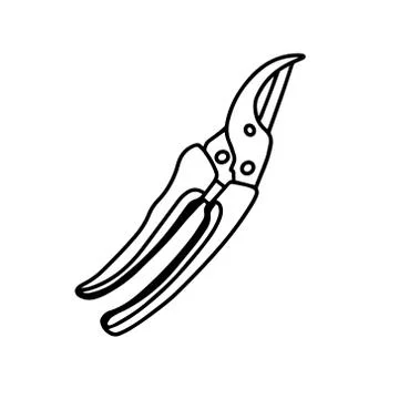 Shears-secateurs.Garden tools for working Stock Illustration