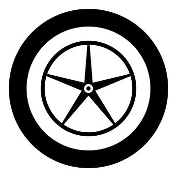 Sheave Pulley for engine washing machine Crosshead icon in circle round black Stock Illustration