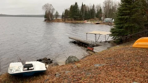 Shebandowan Dock Fall 1 Stock Footage 115447564