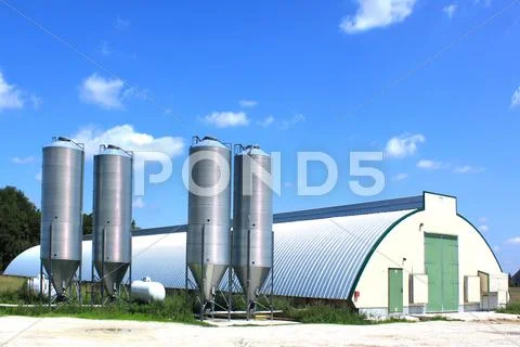 Shed and silos Stock Photos