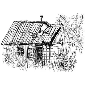 Shed in the garden Stock Illustration