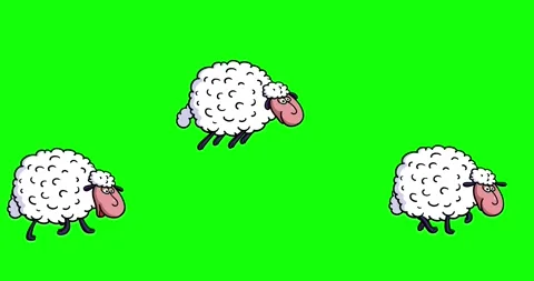 Sheep 2 sleep multi characters white with black outline greenbox Video stock 250207399