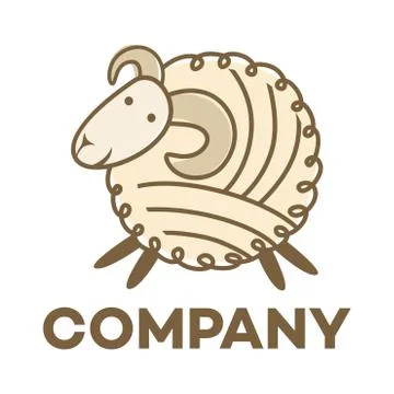 Sheep and wool logo Stock Illustration
