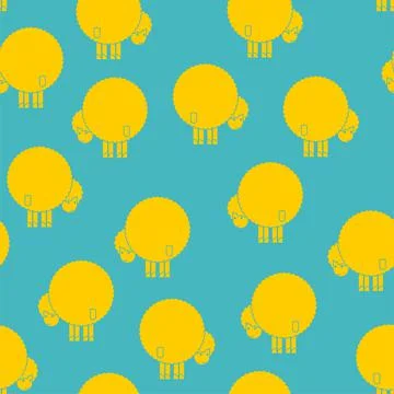 Sheep ass pattern seamless. Ram back background. Animal vector texture Stock Illustration