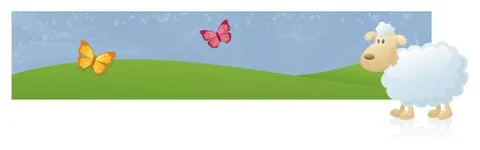 Sheep banner Stock Illustration