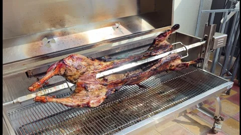 Sheep on BBQ2 Stock Footage 329411363