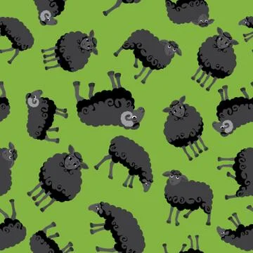 Sheep Black Pattern Stockillustratie