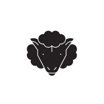 Sheep black vector concept icon. Sheep flat illustration, sign Stock Illustration
