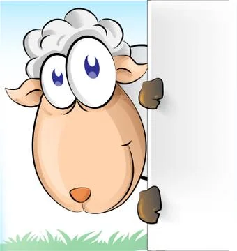 Sheep cartoon with background Stock Illustration