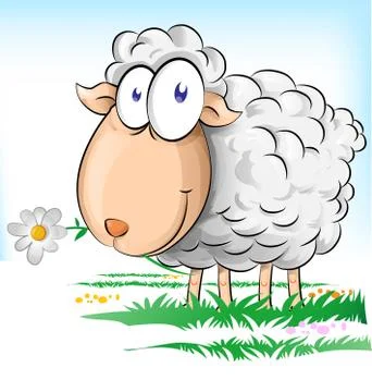 Sheep cartoon on  background Stock Illustration