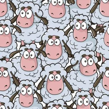 Sheep Cartoon Pattern Stock Illustration