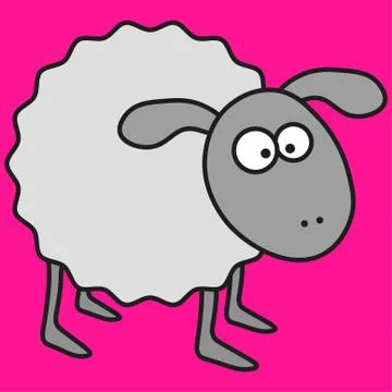 Sheep in cartoon style. Stock Illustration