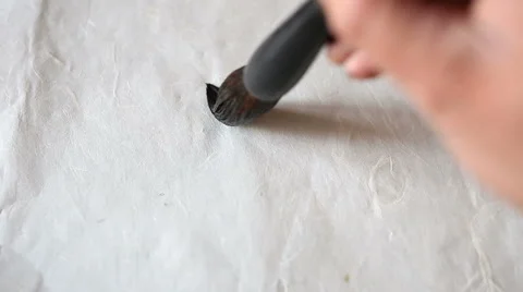 "sheep" in Chinese calligraphy Stock Footage 45295388