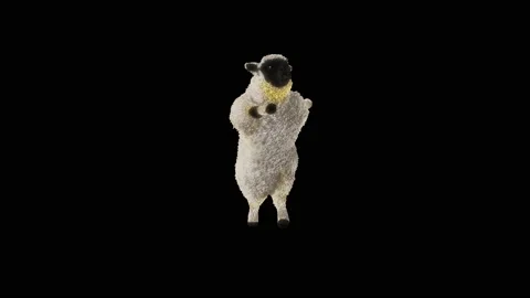 Sheep Dancing, with Alpha matte. Stockbeeldmateriaal 205900138