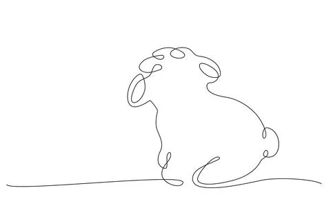 Sheep. Decoration continuous line hand drawing element for photo book Stock Illustration