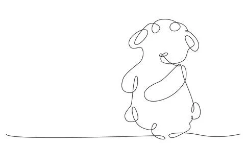 Sheep. Decoration continuous line hand drawing element for photo book Illustrazione stock