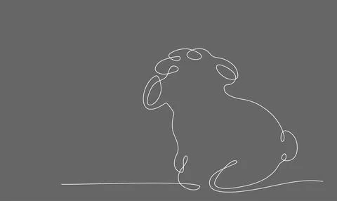 Sheep. Decoration continuous line hand drawing element for photo book Stock Illustration