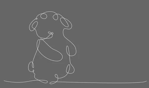 Sheep. Decoration continuous line hand drawing element for photo book Stock Illustration