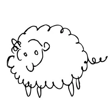 Sheep doodle hand drawn Stock Illustration