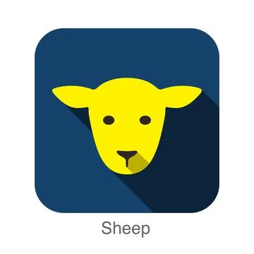 Sheep face flat icon Stock-Illustration