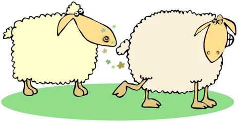 Sheep farts Stock Illustration
