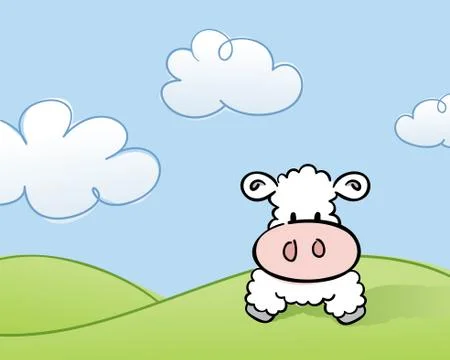 Sheep in a field Stock Illustration