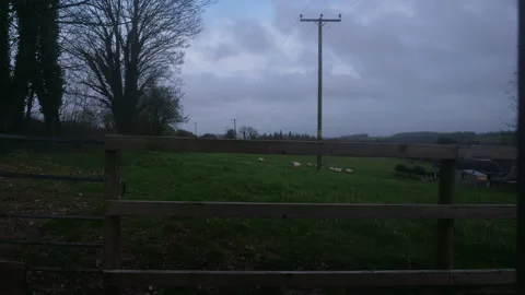 Sheep Field Time Lapse Light to Dark England in Summer Stock Footage 218220666