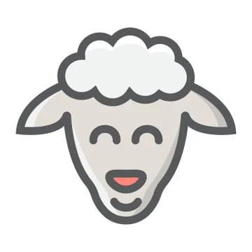 Sheep filled outline icon, easter and holiday Illustrazione stock