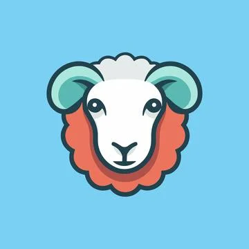 Sheep head mascot logo template Stock Illustration