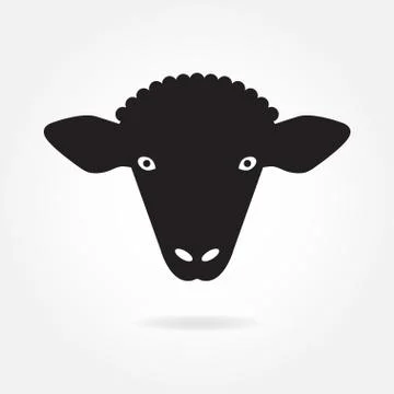 Sheep head or face icon. Agriculture and farming concept. Vector illustration. Stock Illustration