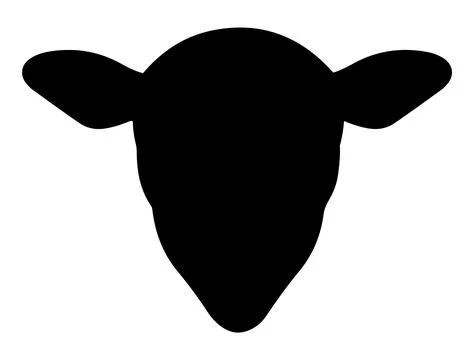 Sheep head silhouette vector art Stock Illustration