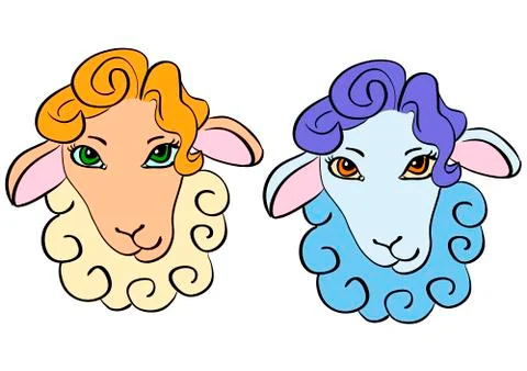 Sheep head - warm and cold Stock Illustration