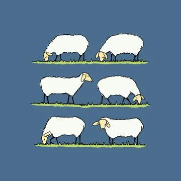 Sheep herd illustration Stock Illustration