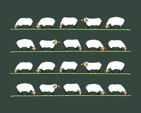 Sheep herd illustration Stock Illustration