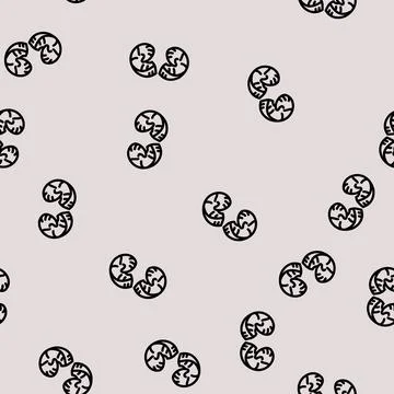 Sheep horn animal line vector seamless pattern Stock Illustration