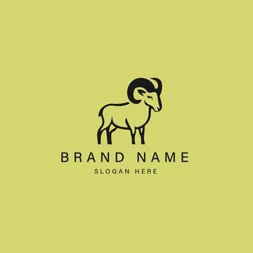 Sheep horns logo icon vector design Creative Sheep logo design Sheep icon m.. Stock Illustration