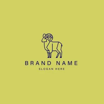 Sheep horns logo icon vector design Creative Sheep logo design Sheep icon m.. Stock Illustration