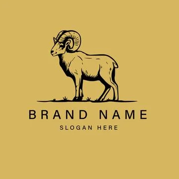 Sheep horns logo icon vector design Creative Sheep logo design Sheep icon m.. Stock Illustration