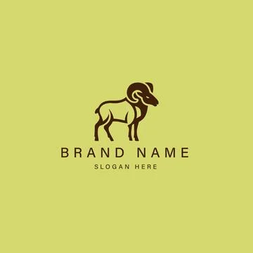 Sheep horns logo icon vector design Creative Sheep logo design Sheep icon m.. Stock Illustration