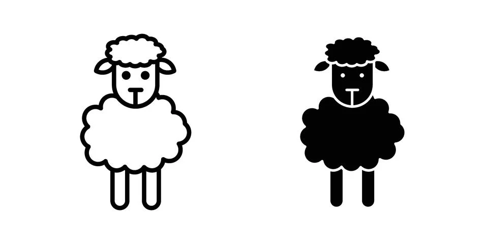 Sheep icon set modern line and solid style collection. Stockillustratie