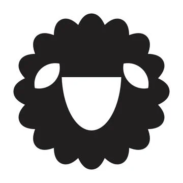 Sheep icon vector design template in black color isolated sign on white backg Stock Illustration