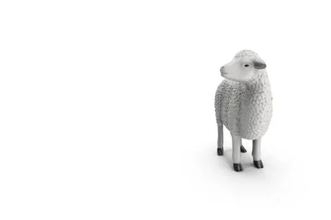 Sheep isolated on white background 3D illustration Stock Illustration