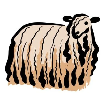 Sheep isolated in white background Stock Illustration
