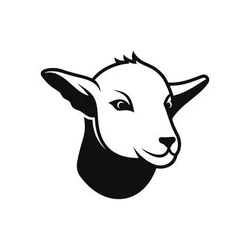 Sheep Lamb Face on White Background for Logo. Vector 库存插图